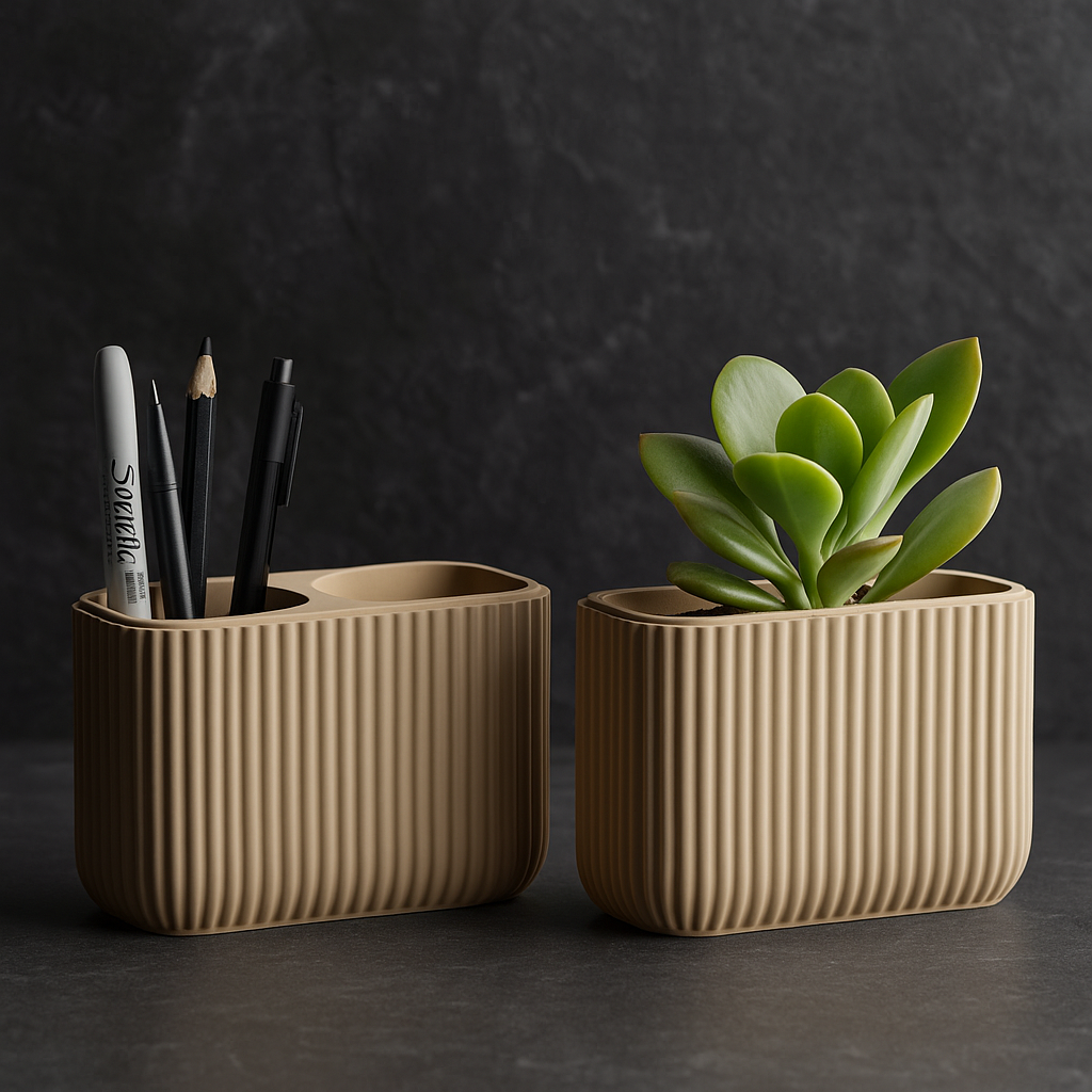 Moderner gerippter Organizer - Zwei Abteilungen oder Eine Abteilung für Stylische Aufbewahrung | Selbstgemacht