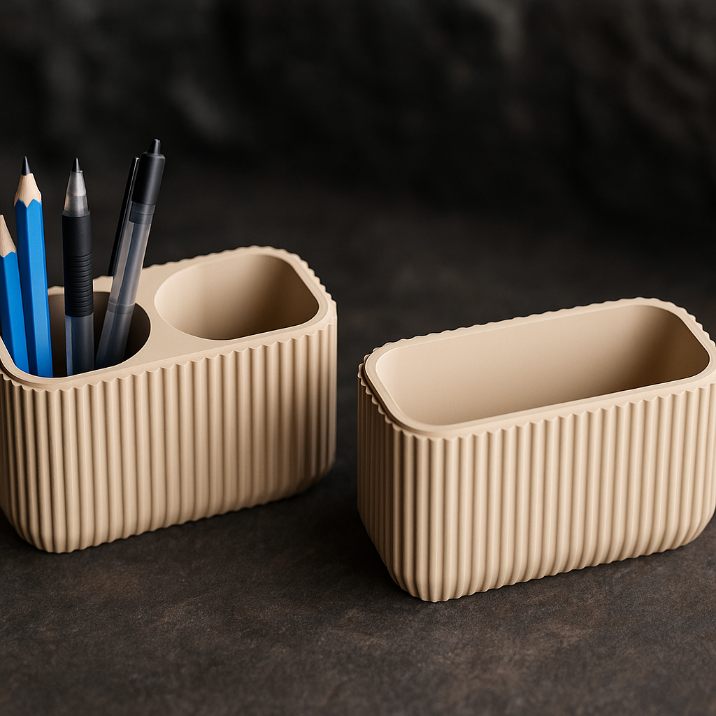 Moderner gerippter Organizer - Zwei Abteilungen oder Eine Abteilung für Stylische Aufbewahrung | Selbstgemacht