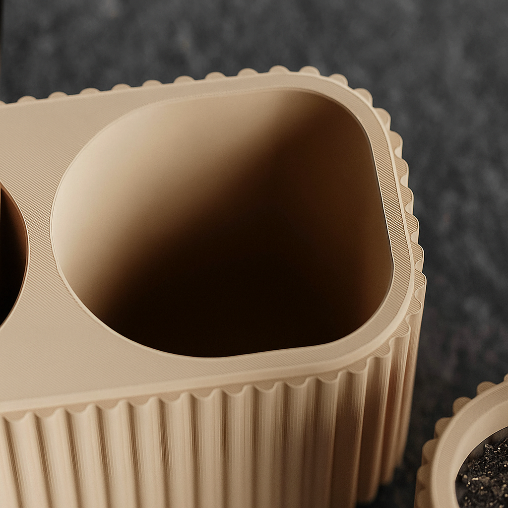 Moderner gerippter Organizer - Zwei Abteilungen oder Eine Abteilung für Stylische Aufbewahrung | Selbstgemacht