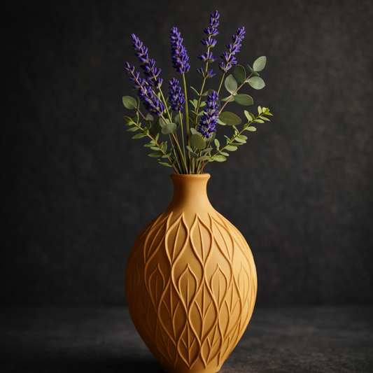 Botanische Designvase – Organische Blattstruktur, moderne Dekovase, skulpturale Vase für stilvolle Wohnräume