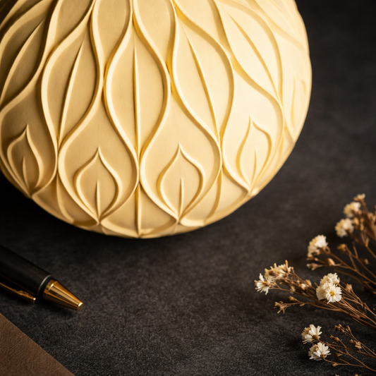 Botanische Designvase – Organische Blattstruktur, moderne Dekovase, skulpturale Vase für stilvolle Wohnräume