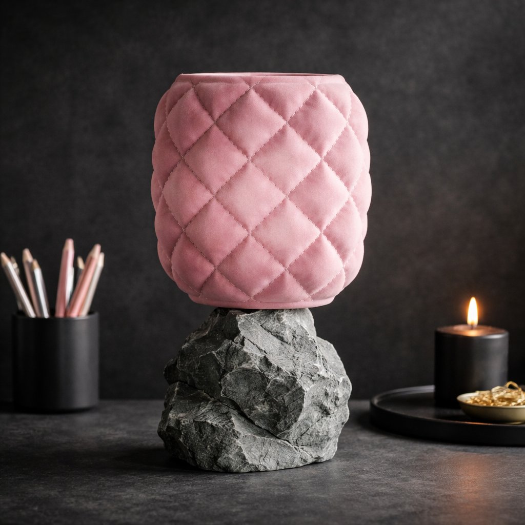 Steinlampe – Moderne Design Tischleuchte mit weicher Struktur