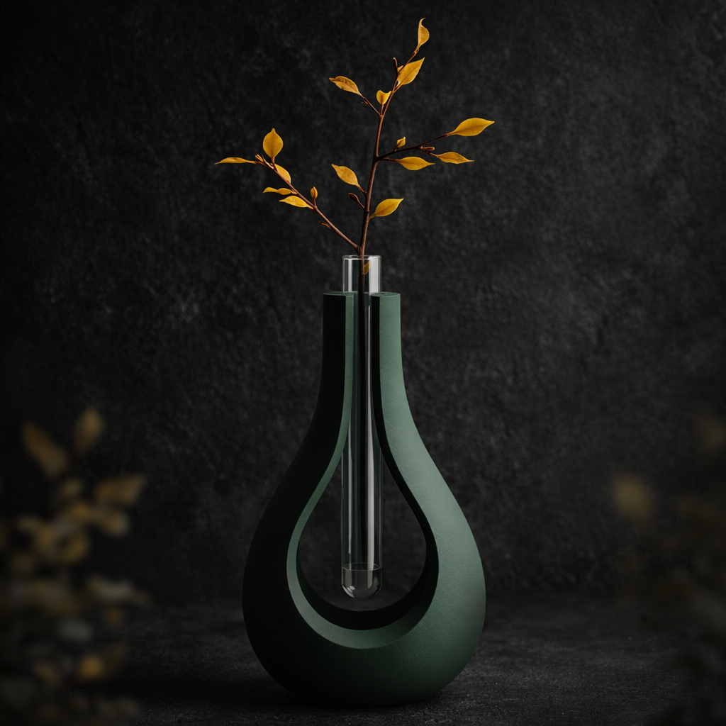 Schwebende Glasvase