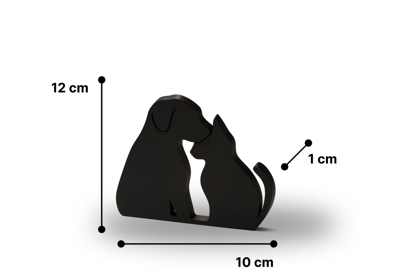 Katze und Hund Statue Figur | Selbstgemacht | Tischdeko | Geschenk Geburtstag