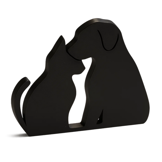 Katze und Hund Statue Figur | Selbstgemacht | Tischdeko | Geschenk Geburtstag